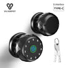 Diamond Design Fingerprint Door Knob – Digital Keypad & Type-C Smart Lock