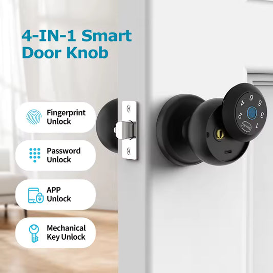 Viladepot Smart Lock Fingerprint Door Lock TYPE-C Interface App Control Passcode Unlock Electronic Touchscreen Keypad Indoor