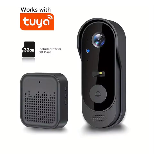 Tuya WiFi Home Smart Video doorbell Outdoor bidirectional HD door eye camera 1080P support SD card cloud storage waterproof
