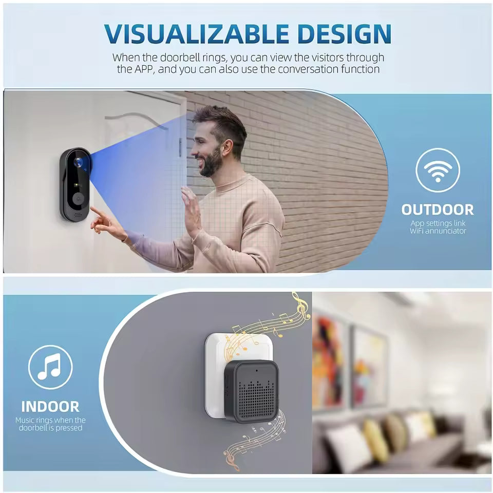 Tuya WiFi Smart Video Doorbell 1080P HD Two-Way Audio Waterproof
