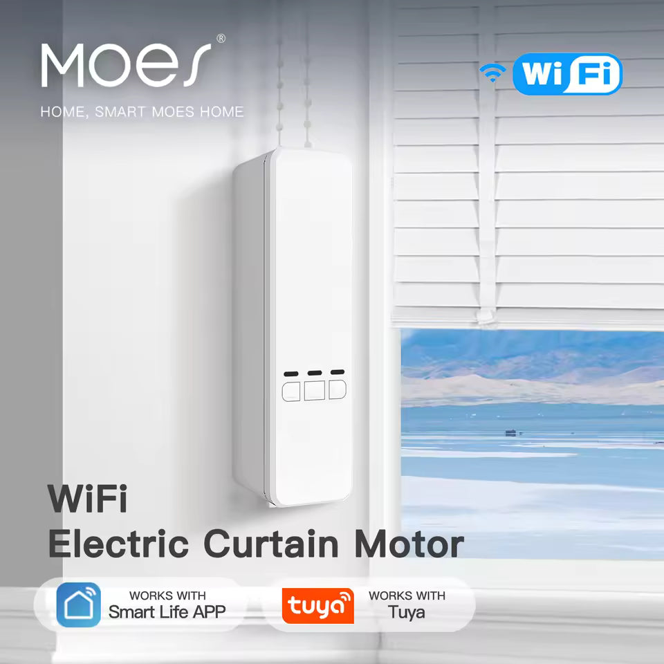 MOES Tuya WiFi Smart Motor Electric Chain Roller Blinds Shade Shutter Drive RF Remote Kit Smart Life App via Alexa/Google
