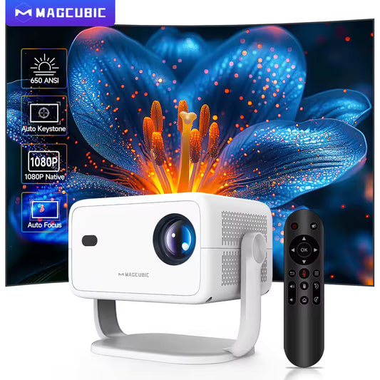 Magcubic 650ANSI L018 Projector 8K Native 1080P Auto Focus & Keystone Correction Android14 BT5.4 WIFI6 360° Portable Home Cinema