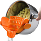 Kitchen Gizmo Snap N' Strain - Silicone Pasta Strainer Clip-On for Pots and Pans - Heat Resistant Colander for Vegetables and Noodles - Kitchen Gadgets for Cooking - Space-Saving Design - Gray