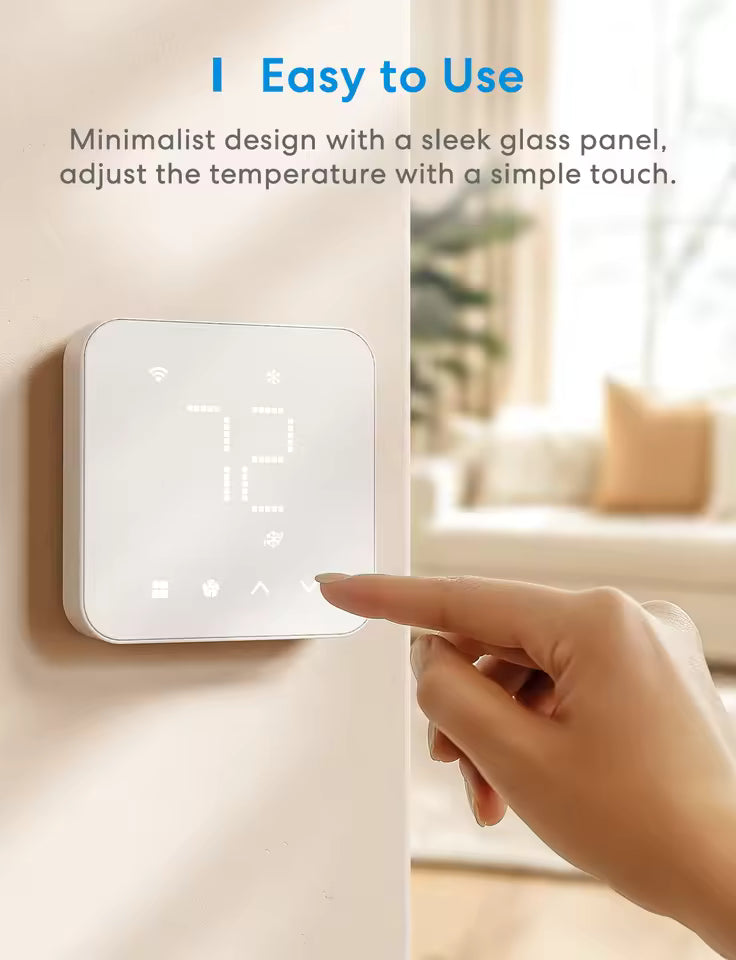 Meross Matter Smart US 24V Wi-Fi Thermostat MTS300 Compatible Heating and Cooling Systems Shipping from US