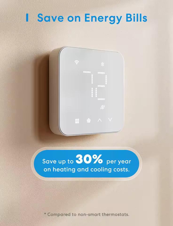 Meross Matter Smart US 24V Wi-Fi Thermostat MTS300 Compatible Heating and Cooling Systems Shipping from US