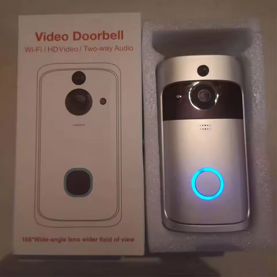 WiFi Video Doorbell 2 Way Audio Security Home Door Bell 720P Night Vision with Noise Cancelling Microphone Smart Human Detection