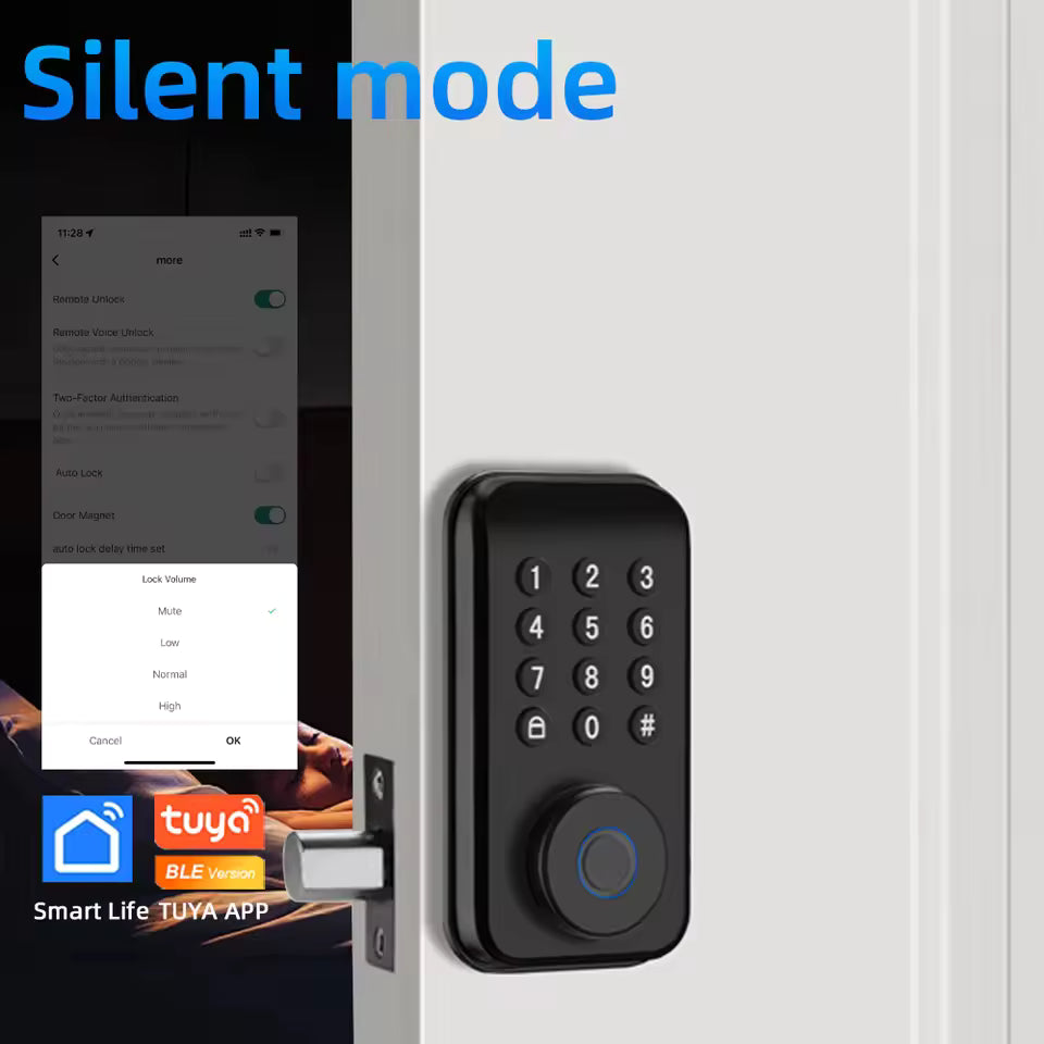 RAYKUBE DS02 Tuya Smart Fingerprint Deadbolt Electric Lock with Latch Auto Lock Key/Password/ Tuya APP Unlock Delivery From USA.